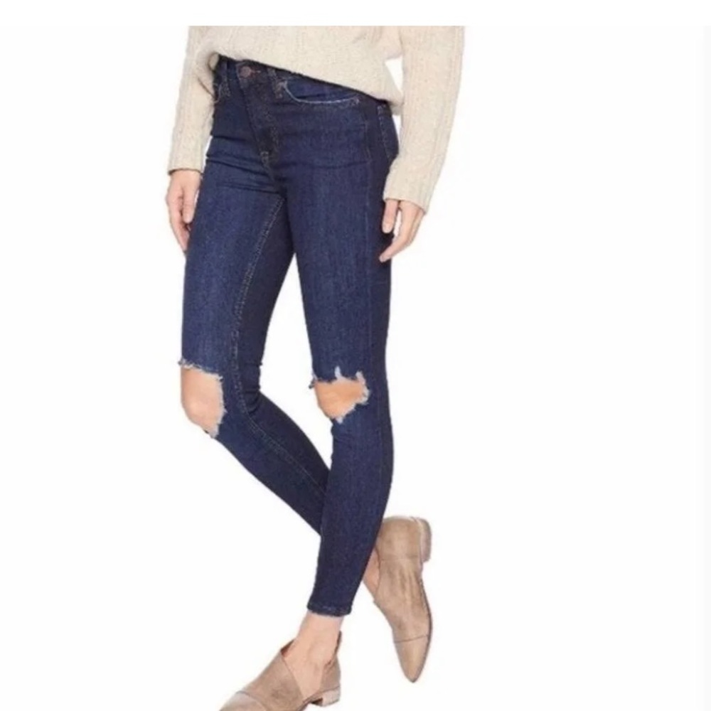 Free People Busted Knee High Rise Skinny Jeans